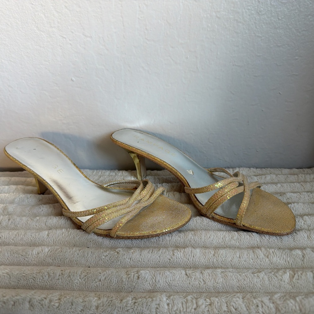 Rampage Gold Glitter Heels